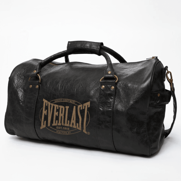 1910 LEATHER GYM DUFFEL BAG - Black