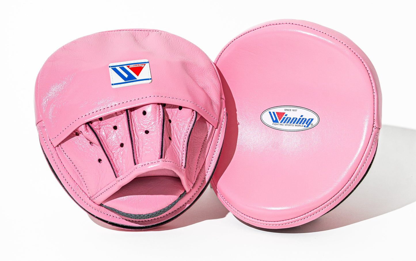 WINNING JAPAN BOXING OVAL CURVED PUNCH MITTS ROACH MITTS PINK