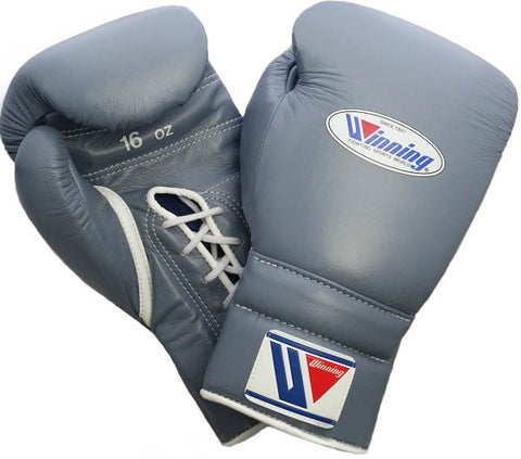 Winning Lace-Up Boxing Gloves Gray