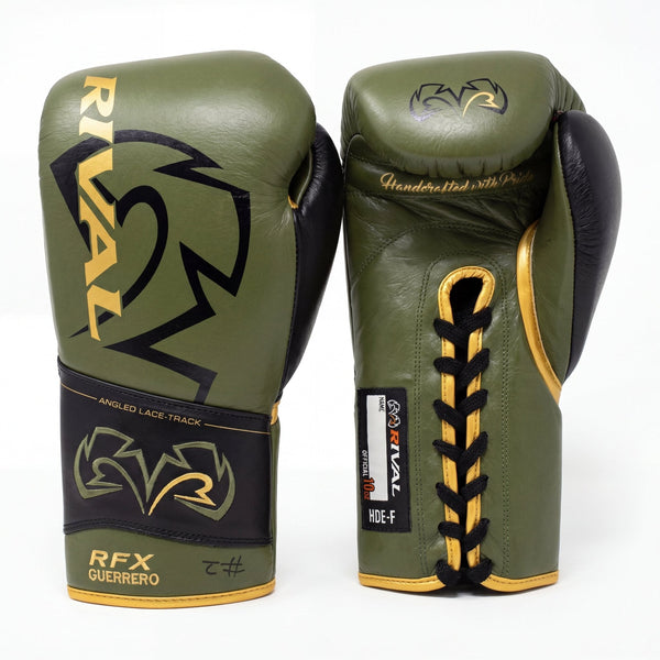 Rival RFX-Guerrero Pro Fight Gloves HDE-F – Army Green & Black Custom Colorway – 10oz