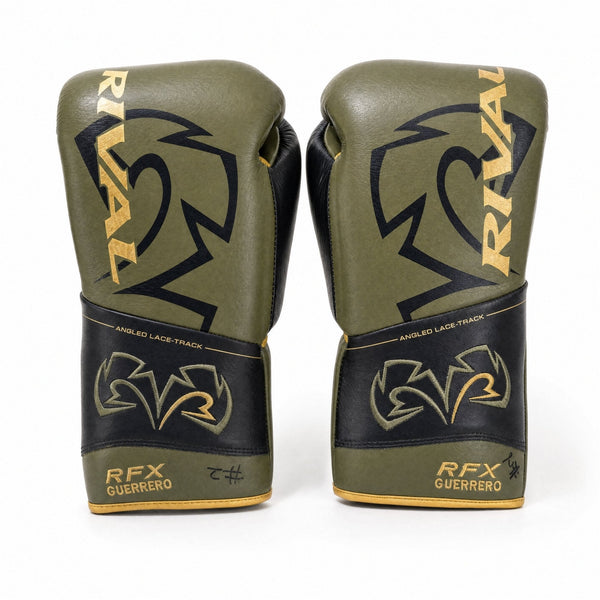 Rival RFX-Guerrero Pro Fight Gloves HDE-F – Army Green & Black Custom Colorway – 10oz