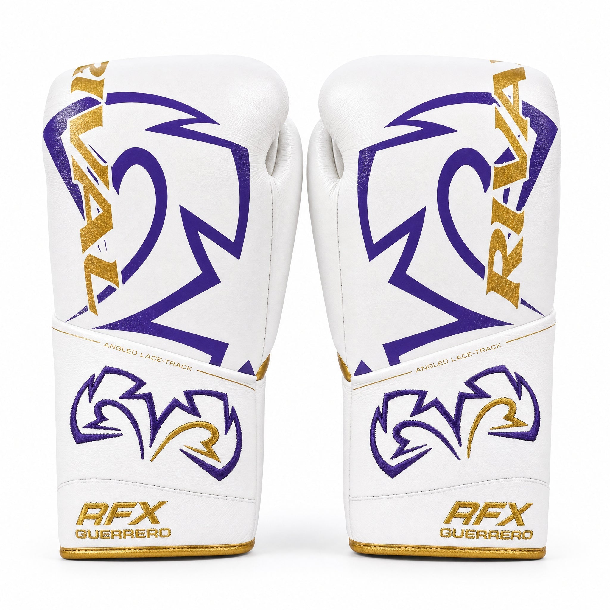 Rival RFX-Guerrero Pro Fight Gloves HDE-F – White, Purple & Gold Custom Colorway – 10oz