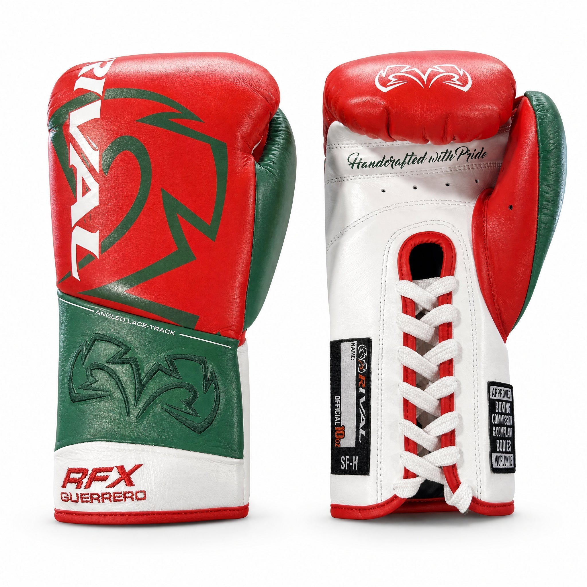 Rival RFX-Guerrero Pro Fight Gloves SF-H – Mexico Tricolor Custom Colorway – 10oz