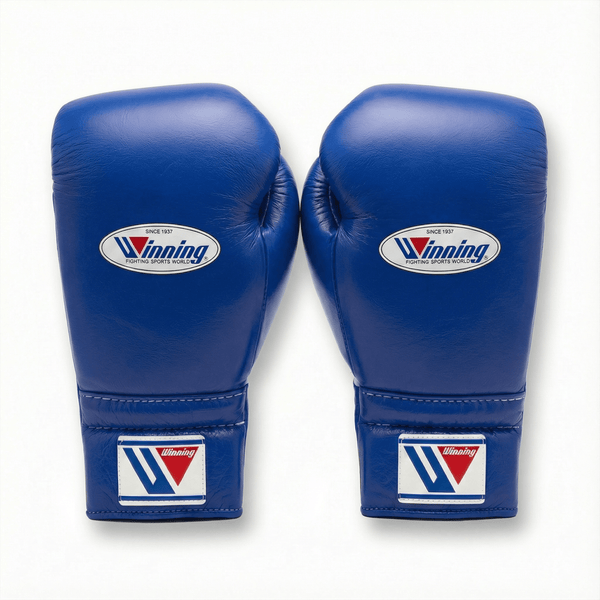 WINNING LACE-UP BOXING GLOVES - BLUE