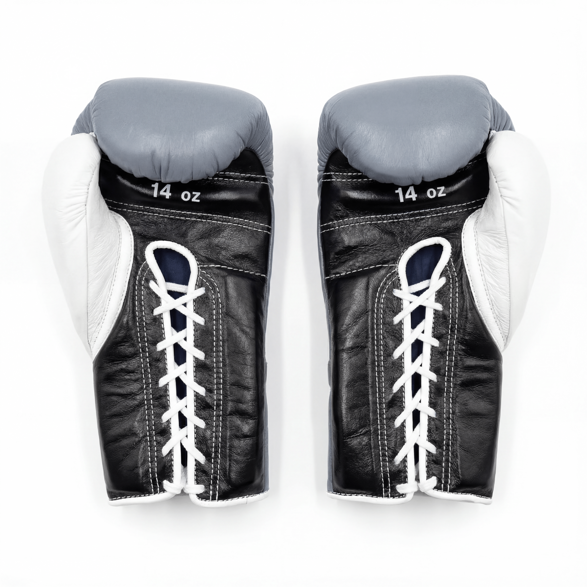 WINNING LACE-UP BOXING GLOVES - GREY / WHITE / BLACK