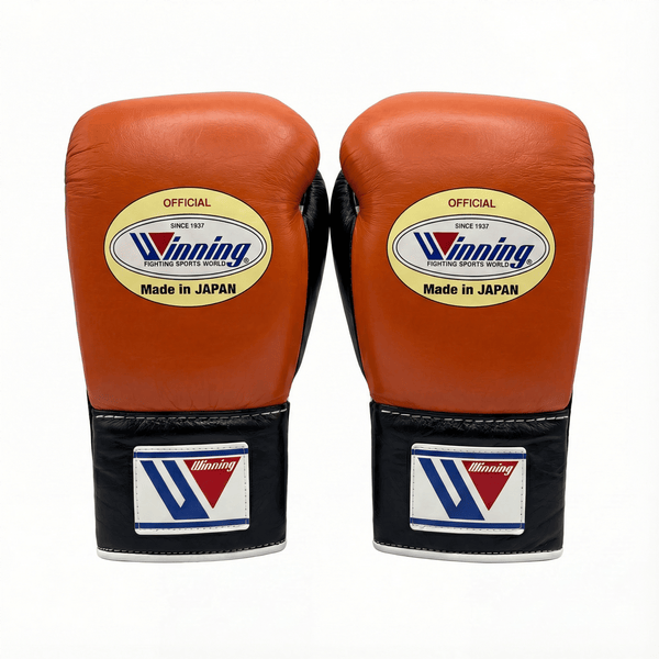 WINNING LACE-UP BOXING GLOVES - ORANGE / BLACK